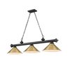 Z-Lite Cordon 3 Light Billiard, Matte Black & Rubbed Brass 2306-3MB-RB15